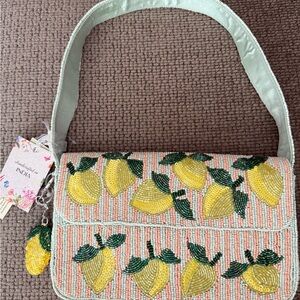 New Viral Pink Lemon Beaded Shoulder Bag w/Charm 2026 Version